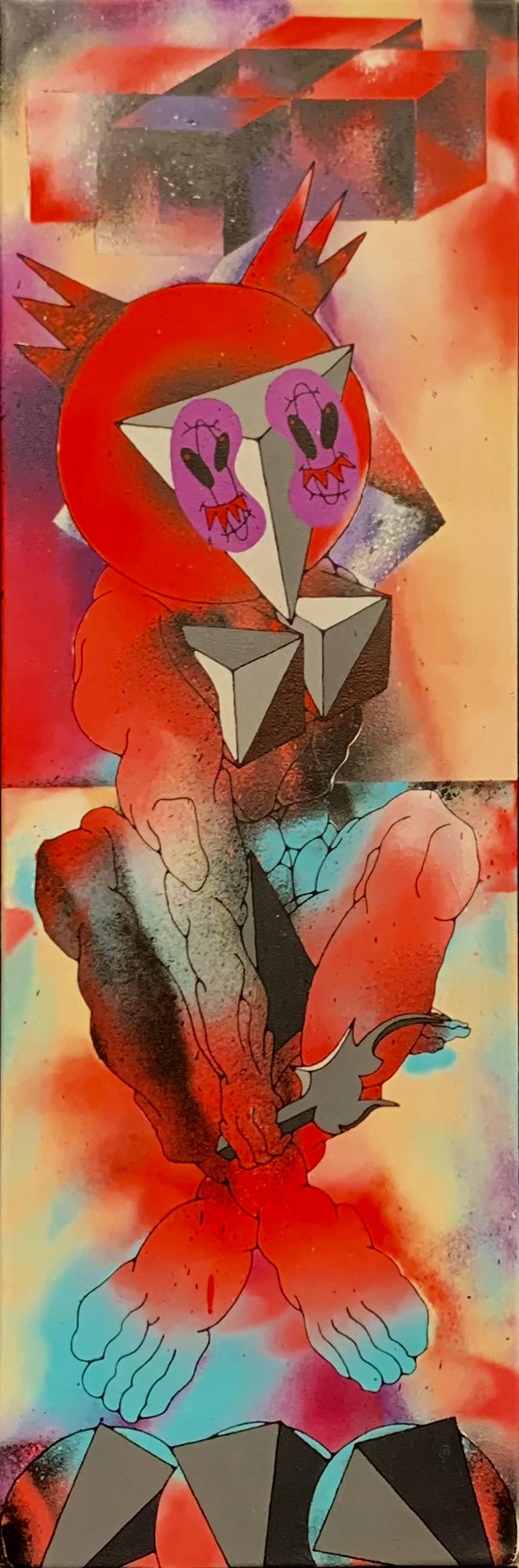 Hwichan Ko, Trophy, 2022, acrylic and spray paint on canvas