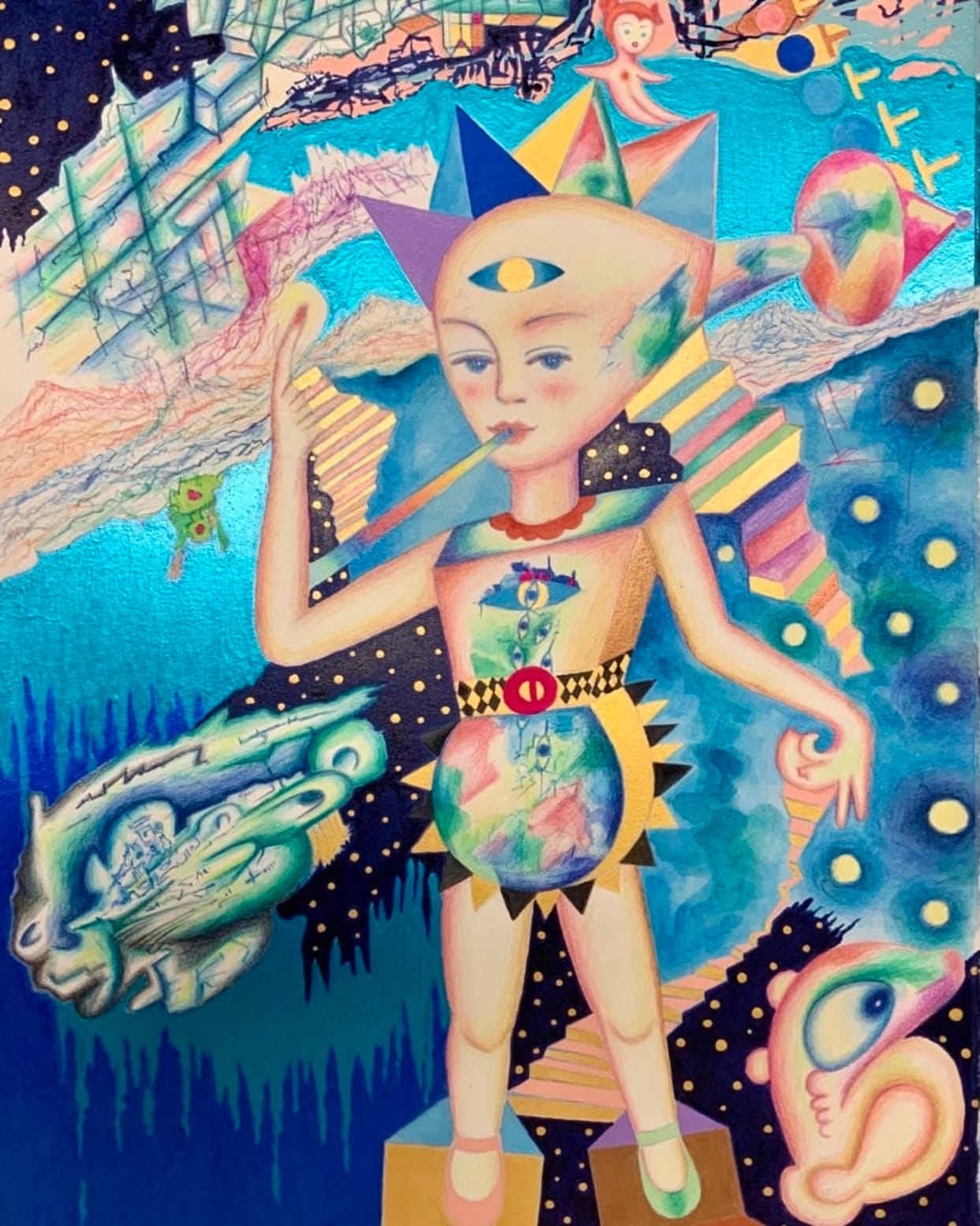 Ilana Eshel, Apprentice Sorceress, 2022, mixed media on paper