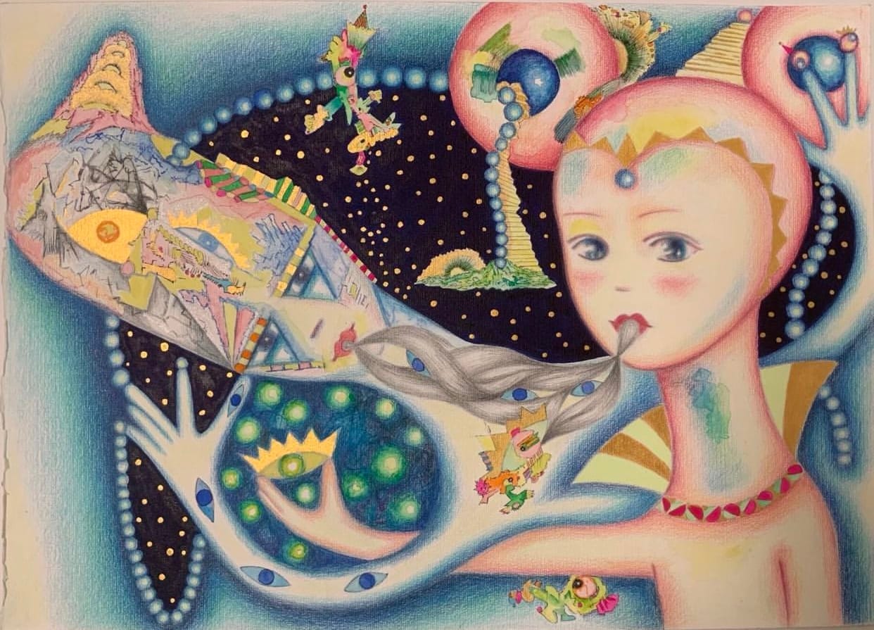 Ilana Eshel, Parallel Lovers, 2022, mixed media on paper