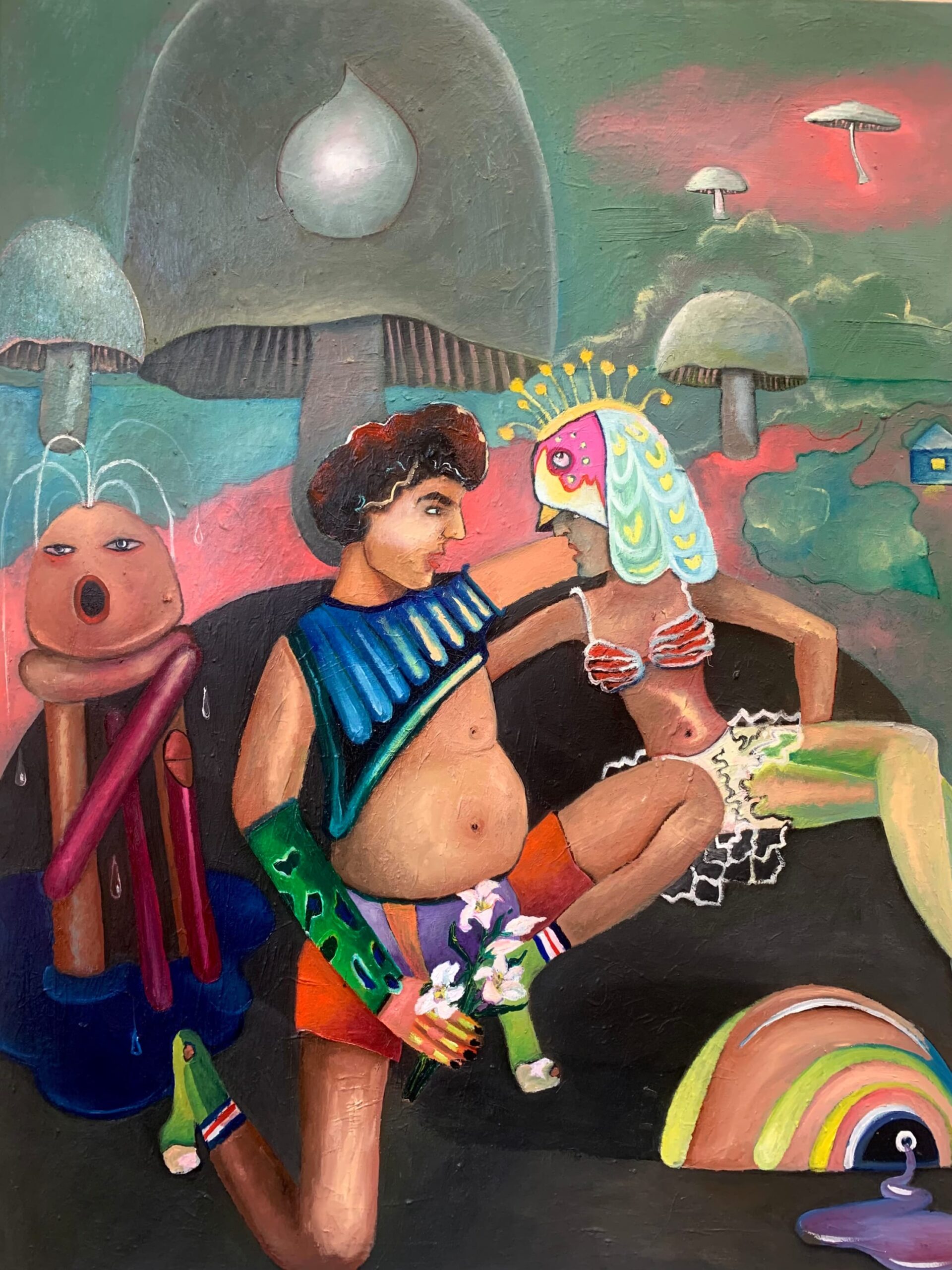 Inga Khurieva, Contemplation on intimacy, 2021, oil on canvas