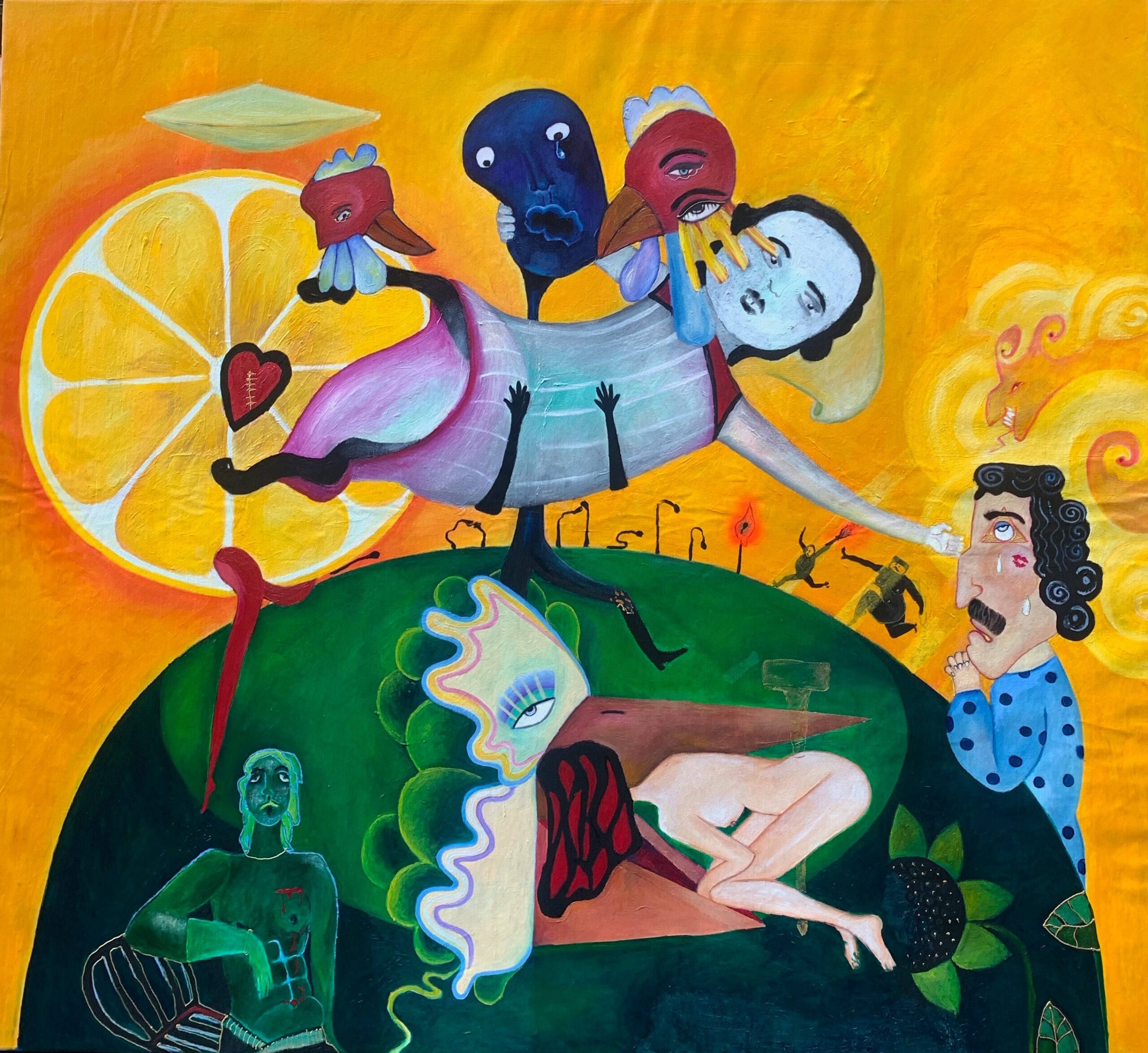 Inga Khurieva, Life of a match, 2021, oil on canvas