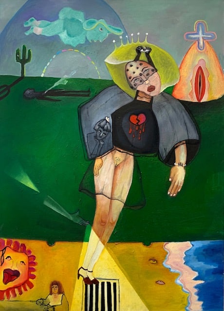 Inga Khurieva, She is a runner, rebel and a stunner, 2022, oil on canvas