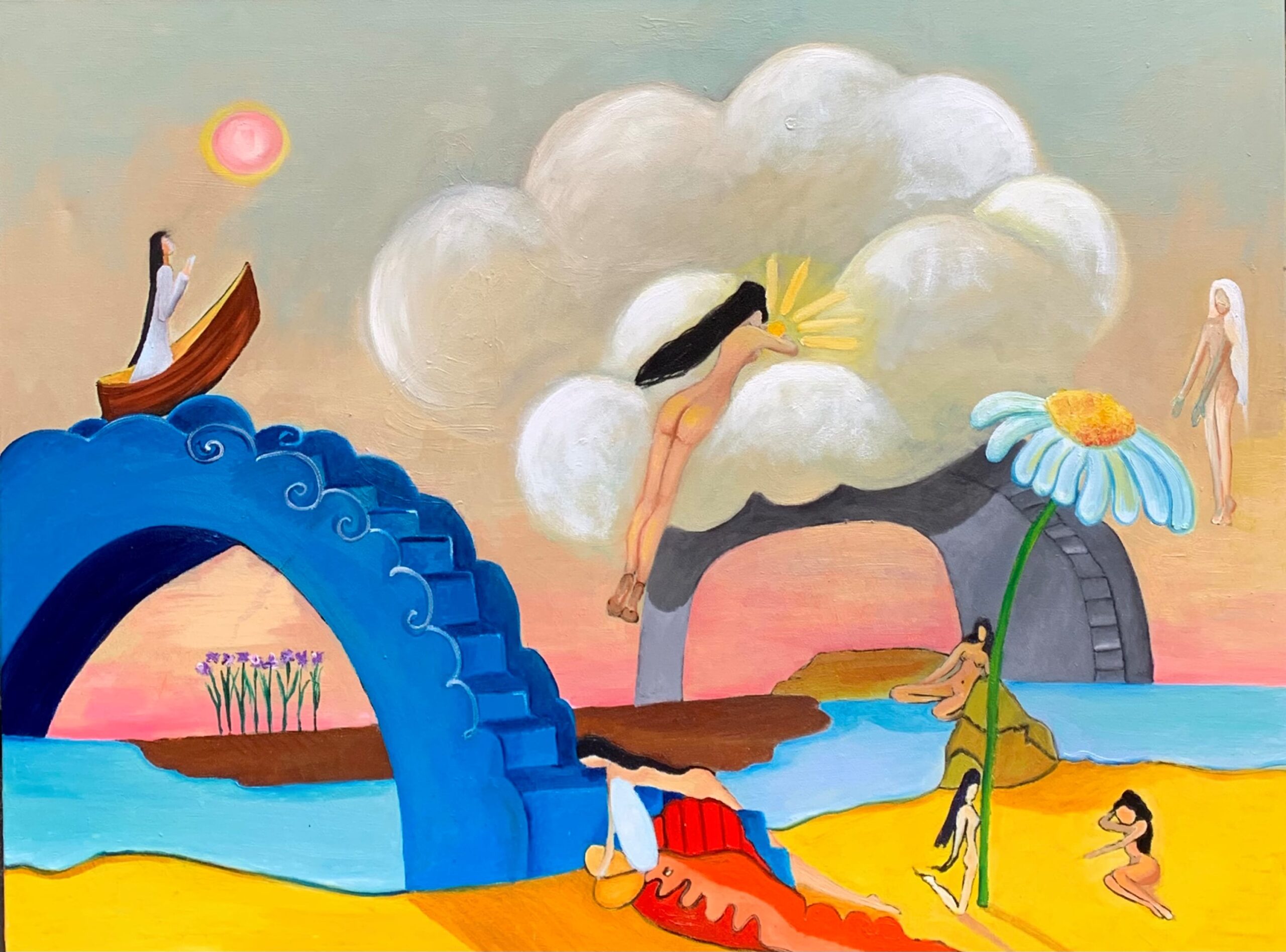Inga Khurieva, Women, 2021, oil on canvas