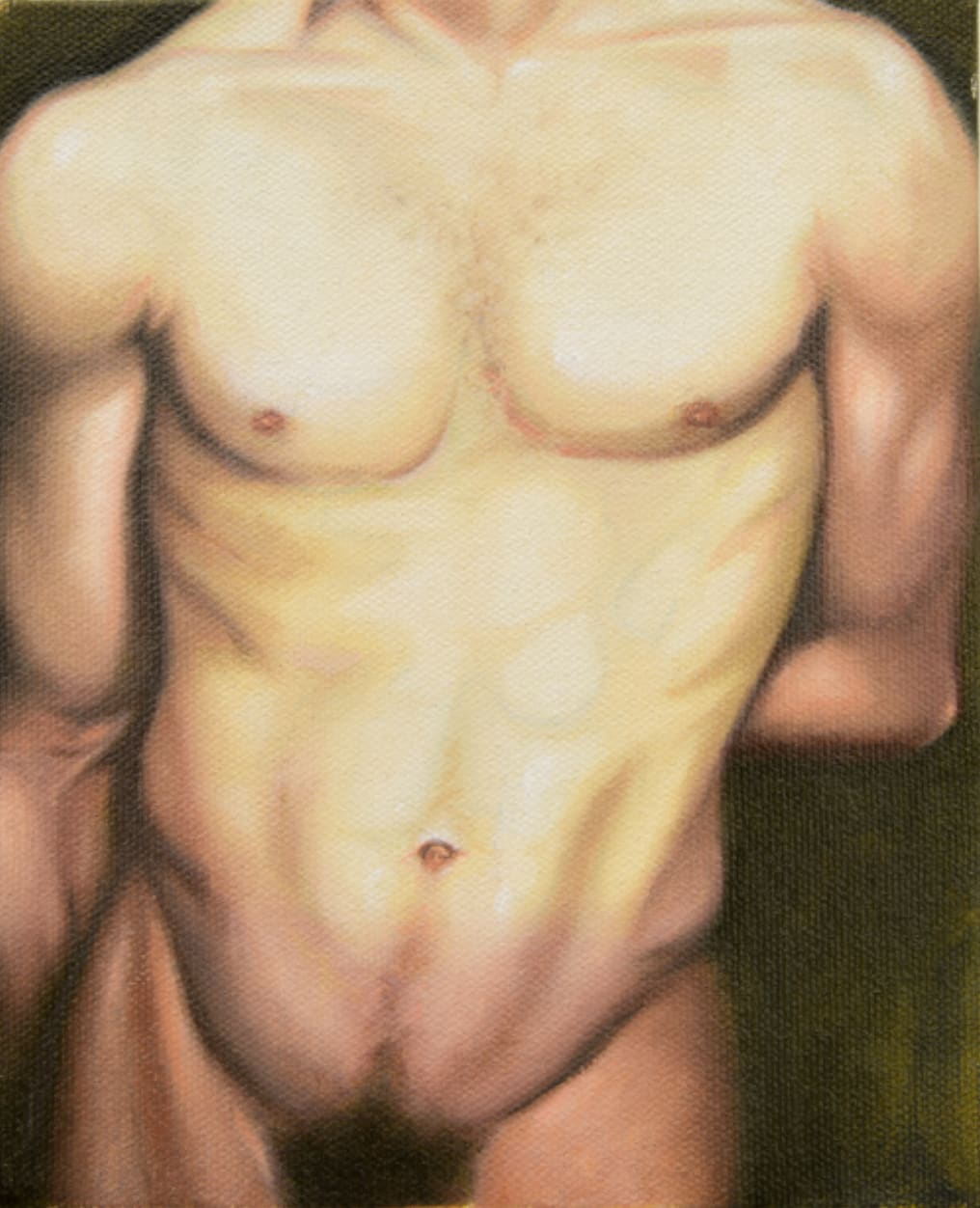 Justin Natividad, 36:34, 2022, oil on wood panel