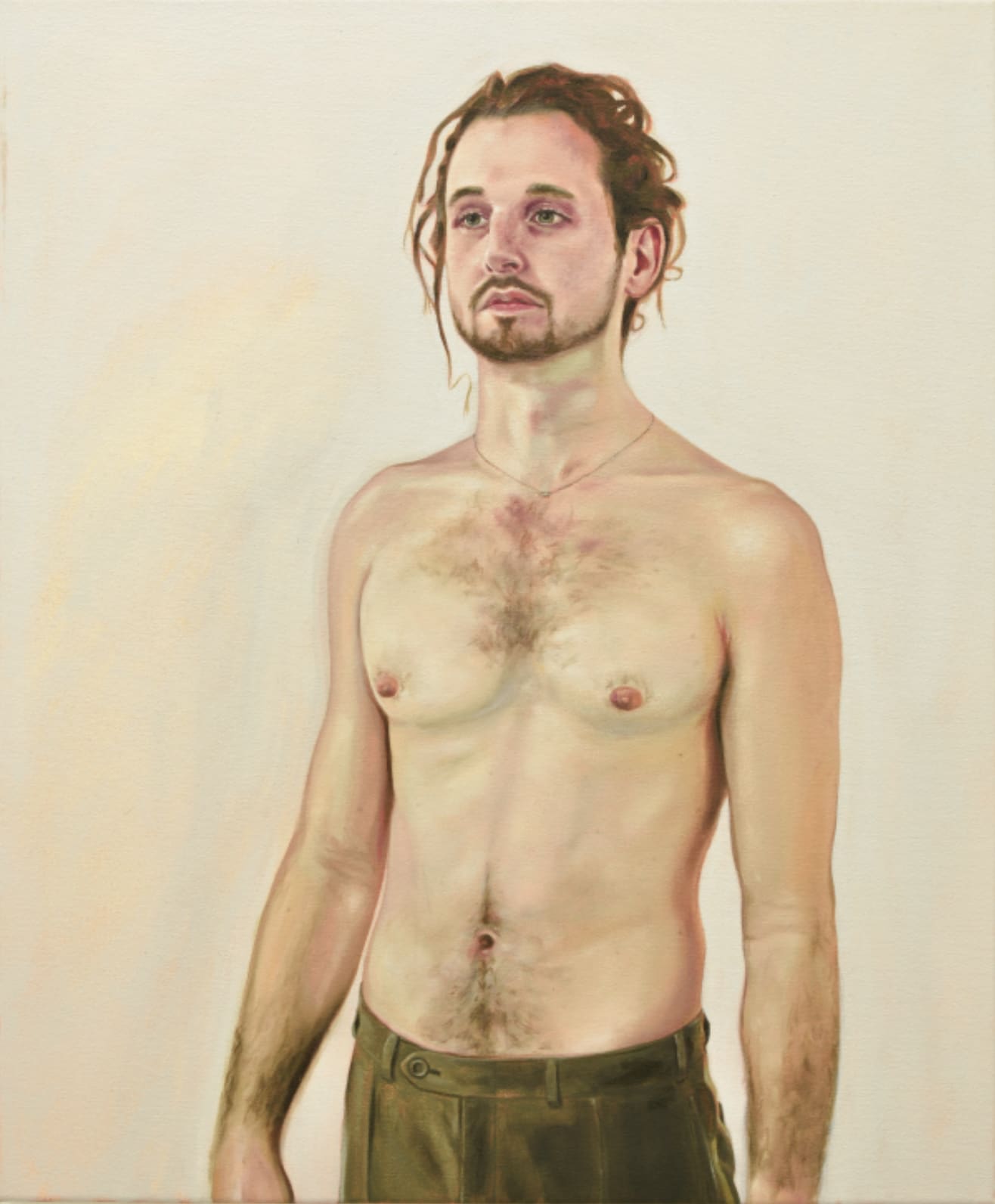 Justin Natividad, Man in trousers, 2022, oil on canvas