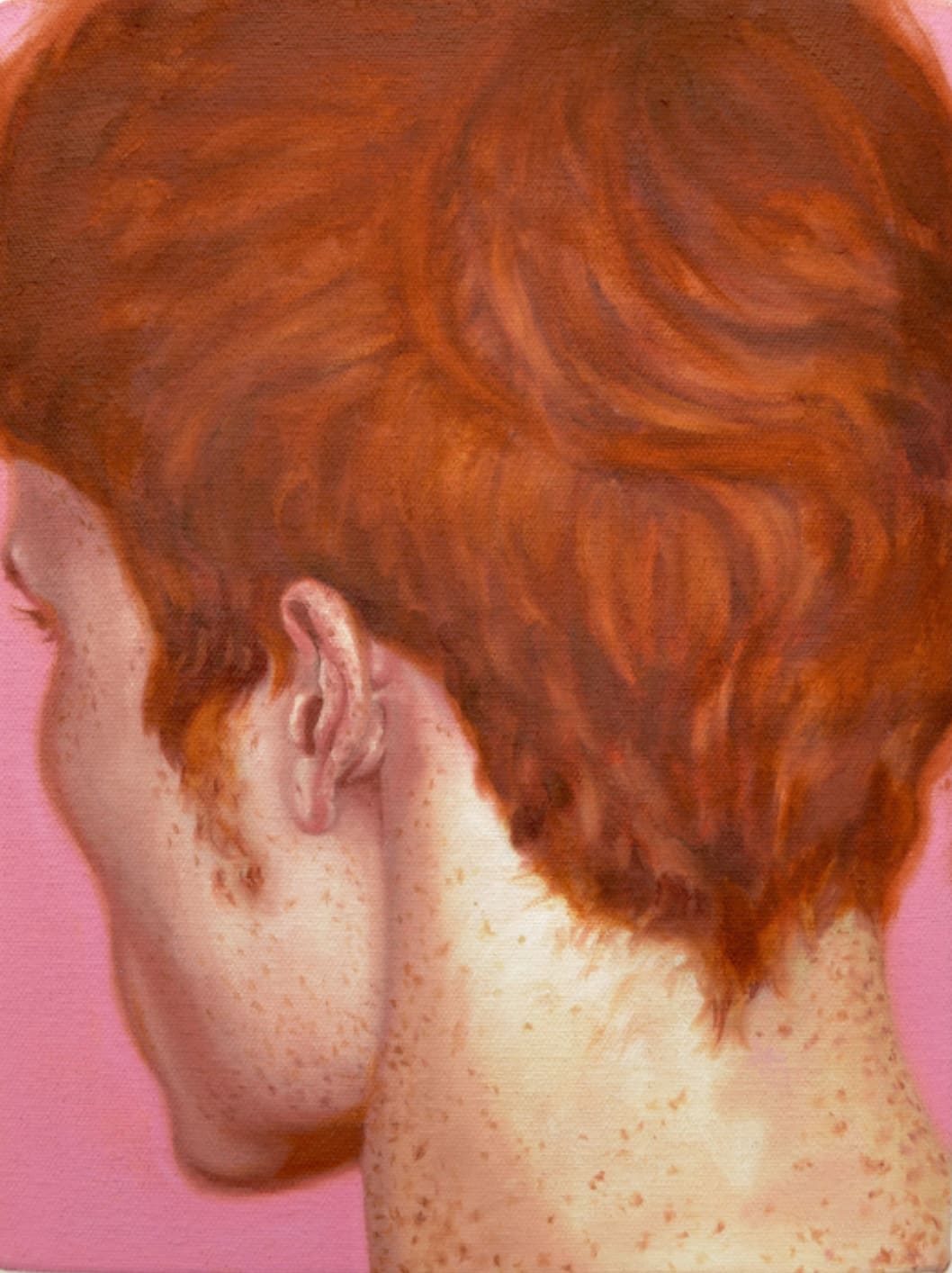 Justin Natividad, Red hot, 2022, oil on canvas