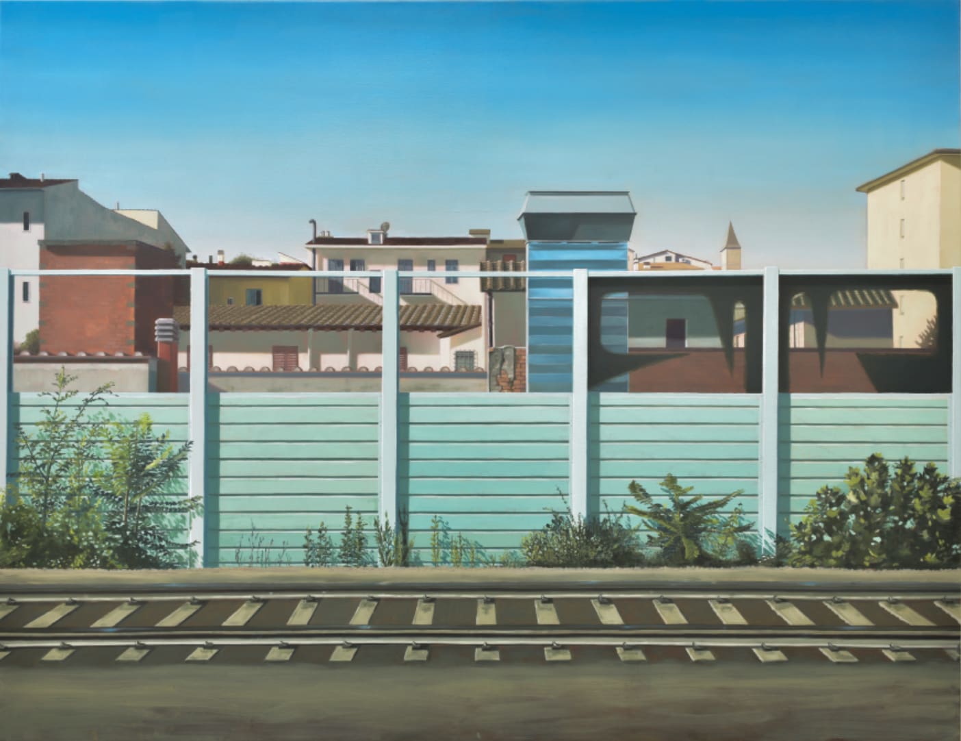 Justin Natividad, Suburban stall, 2022, oil on canvas