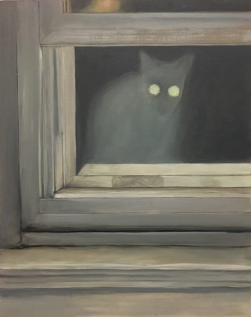 Kate Finneran, Ghost cat, 2020, oil on linen