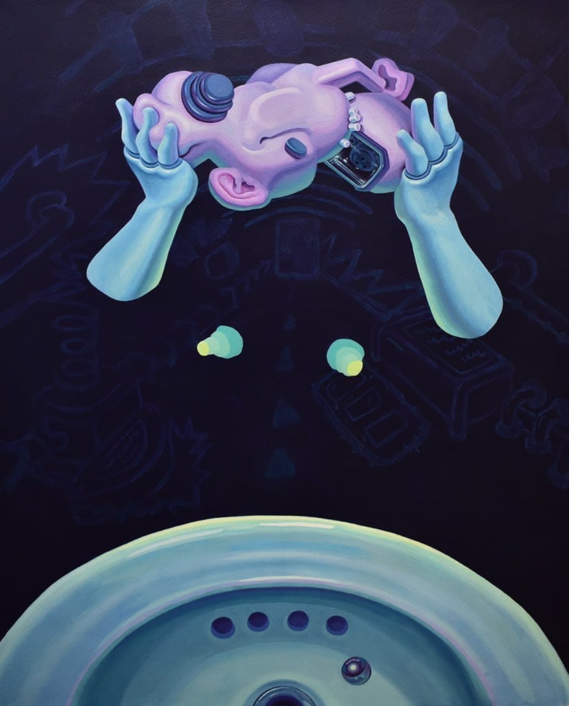 Pedro Troncoso, Pimple pinball, 2022, oil and acrylic on canvas