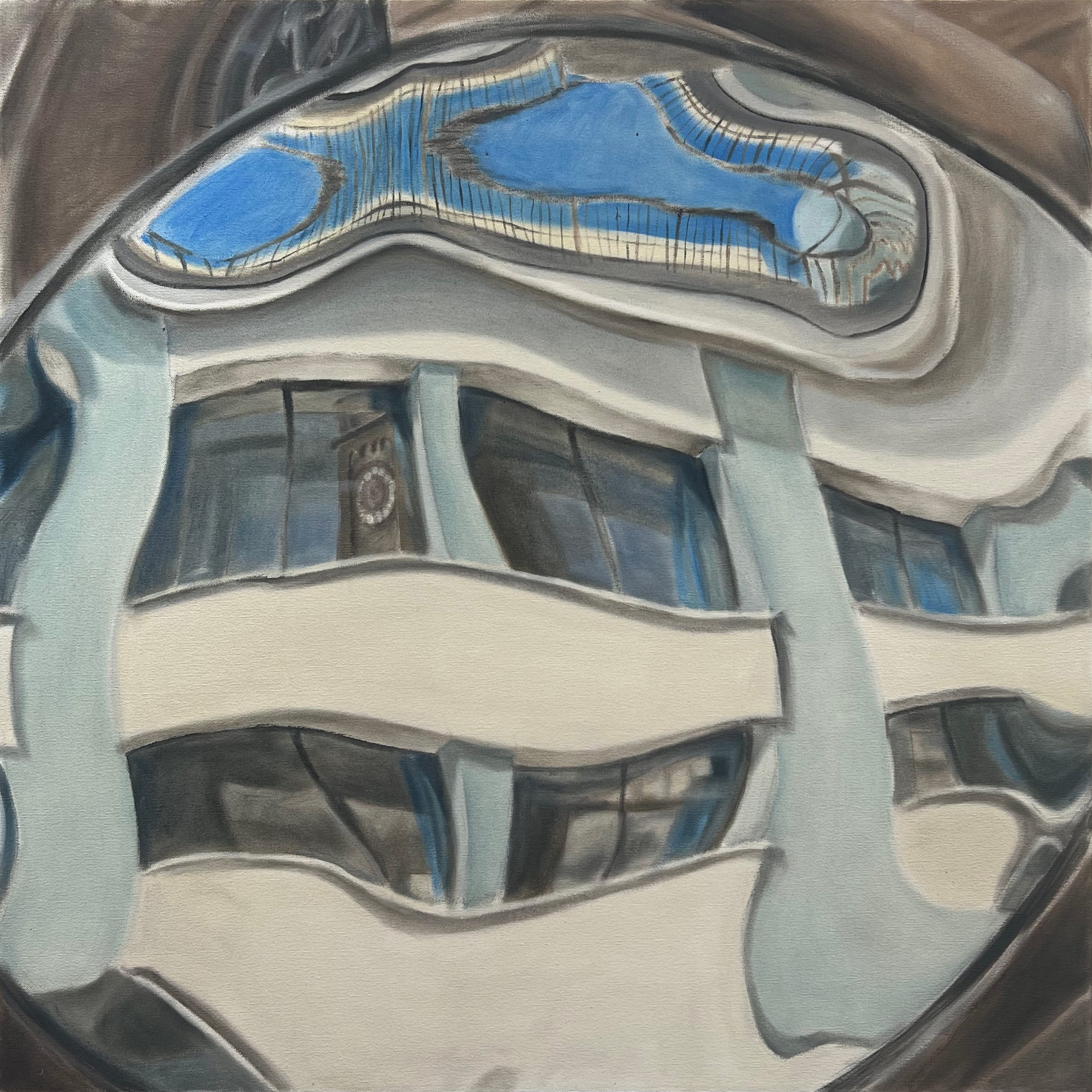 Silvia Muleo, Distortion: Convex, 2022, oil on canvas