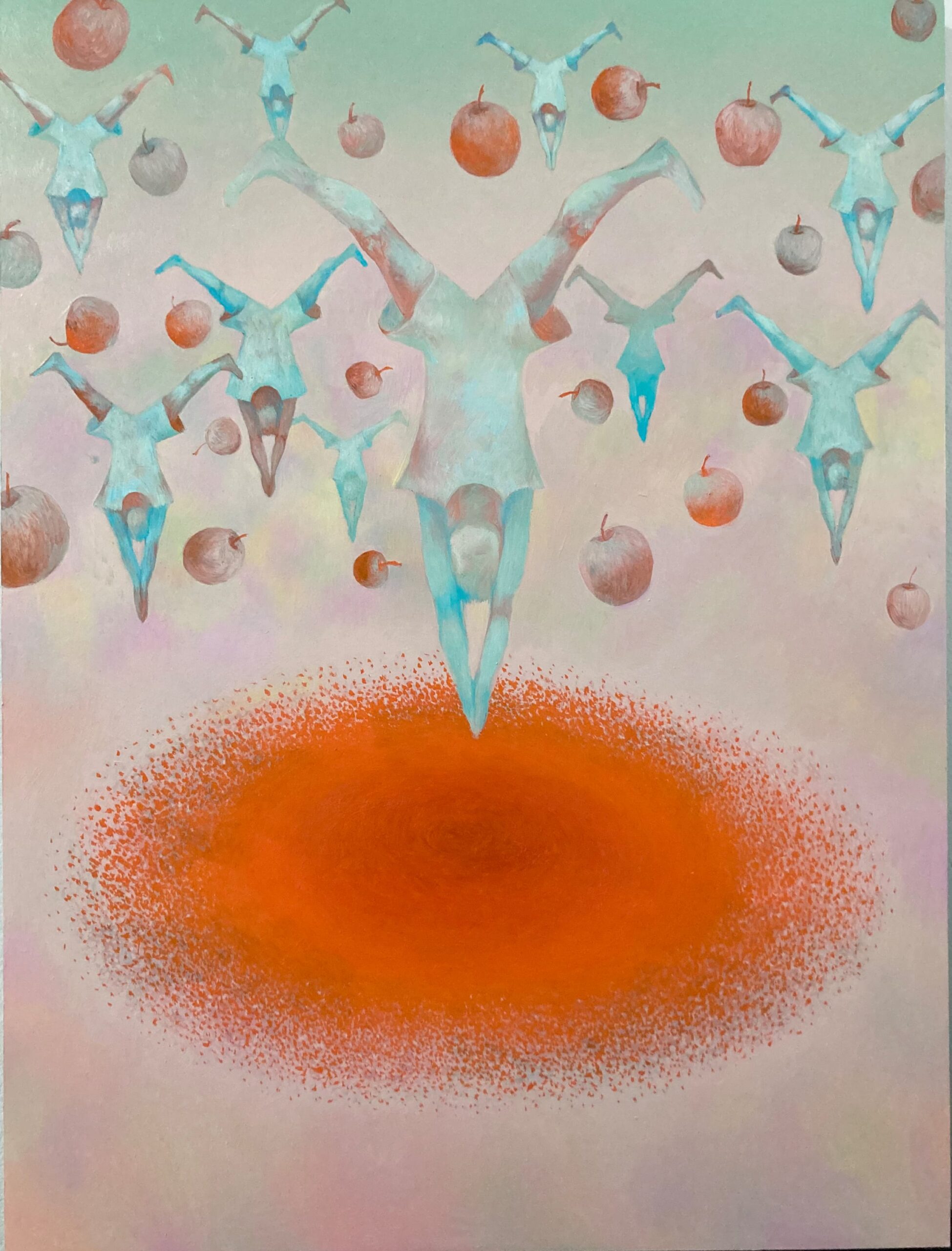 Xinyu Wo, Diving Into the Wisdom Whirlpool, 2022, oil on wood panel