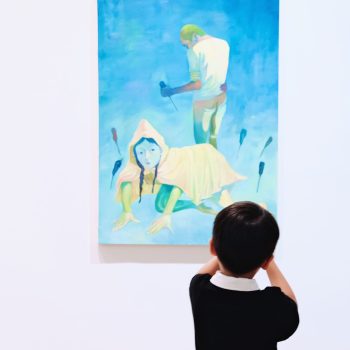photos of opening reception at Song's solo exhibition